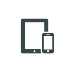 Device Icons: smart phone, tablet computer. Vector illustration of responsive web design.