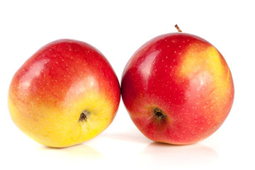 Fresh red apples isolated on white background