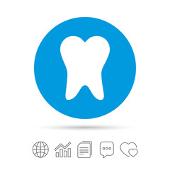 Tooth sign icon. Dental care symbol.