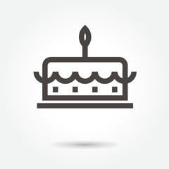 icon cake illustration isolated sign symbol thin line for web, modern minimalistic flat design vector on white background. logo