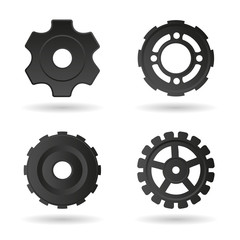 Gear wheels icons set