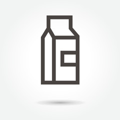 icon Milk. Packaging Container illustration isolated sign symbol thin line for web, modern minimalistic flat design vector on white background