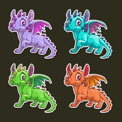 Funny cartoon dragon.