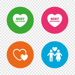 Valentine day love icons. Best girlfriend.