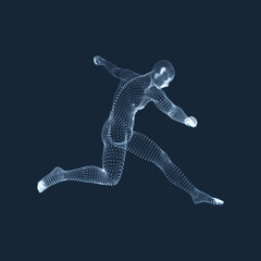 A football player from particle. Sports concept. 3D Model of Man. Human Body. Sport Symbol. Design Element. Vector Illustration.A_R_00_200x200