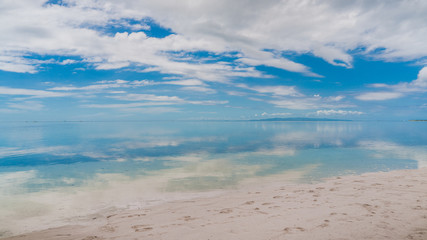 Mirror like beach on an remote paradise island in Bohol