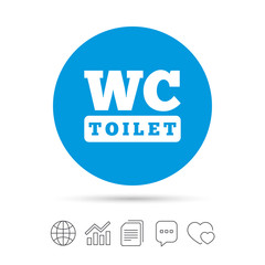 WC Toilet sign icon. Restroom symbol.