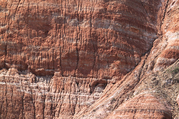 Texture of the  rainbow colored mountain slope