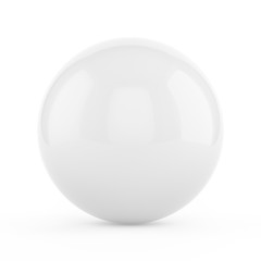 3d rendering white sphere on white background