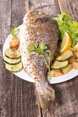 grilled fish with vegetable