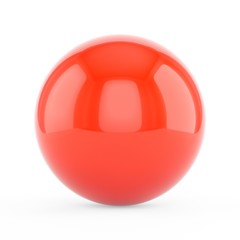 3d rendering red sphere on white background