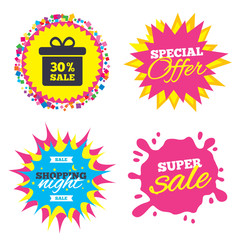 30 percent sale gift box tag sign icon.