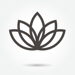 Lotus Flower icon vector on white background