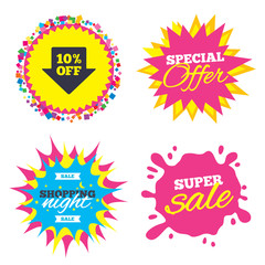10 percent sale arrow tag sign icon.