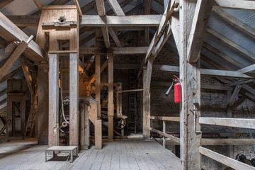 Old machinery of abandoned factory from the inside