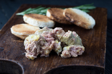 Foie gras and sandwiches
