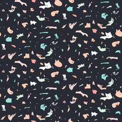 Stone and rock texture in terrazzo style. Vector abstract background. Seamless pattern - 152324199