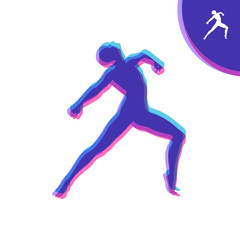 Silhouette of a Dancer. Gymnast. Man is Posing and Dancing. Sport Symbol. Design Element. Vector Illustration.