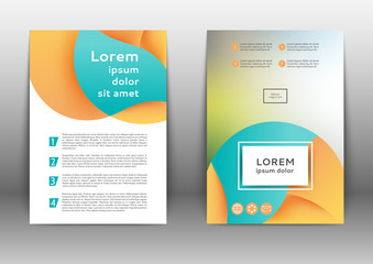 Color brochure design template with abstract lines and waves 