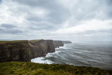 A beautiful landscape of Moher cliffs in spring in Ireland.