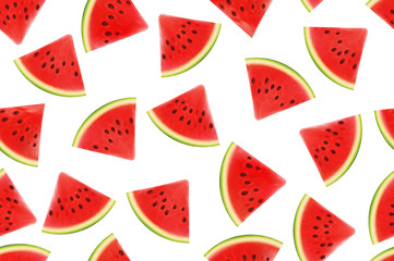 Seamless background with watermelon slices. Vector illustration. design for greeting card and invitation of seasonal summer holiday