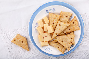 Homemade cheesy crackers