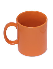 Ceramics cup with tea on white background