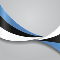 Estonian wavy flag. Vector illustration.