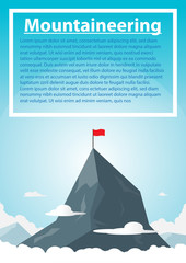 mountaineering on peck mountain. design is feeling to victory. vector illustration