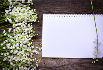 notebook with white blank pages