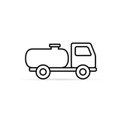 Fototapeta na wymiar Fuel tanker truck outline icon. Simple silhouette, vector.