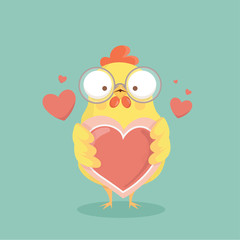 Cute cartoon chicken vector.