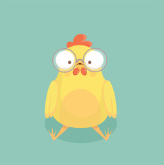Cute cartoon chicken vector.