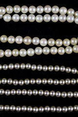 Vintage Pearls on Black Background