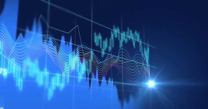 4k loopable financial chart and stock market bar chart for use as  financial report and stock market presentation