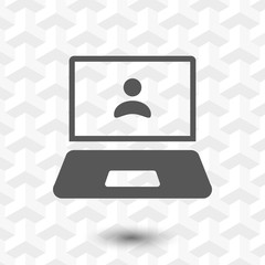 laptop with user icon in the middle vector illustration flat design