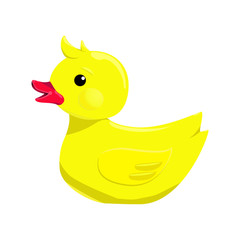 Vector illustration of bath yellow duck isolated on white background