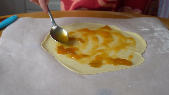 Woman working with dough