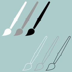 Brush white grey black icon.