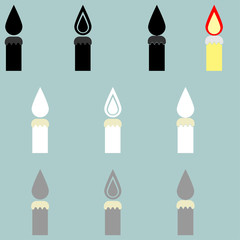 Candle different colour it is icon.