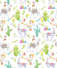 Watercolor lama pattern © zenina