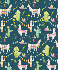 Watercolor lama pattern © zenina