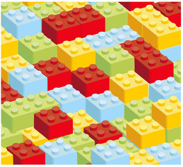 High quality background of colored plastic bricks. Each detail saved separately