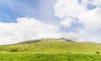 Sibillin mountains in Castelluccio di Norcia in the Umbrian appennine, Italy