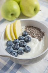 Joghurt  mit Früchten und Müsli