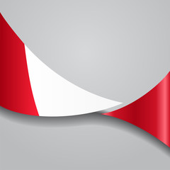 Peruvian wavy flag. Vector illustration.