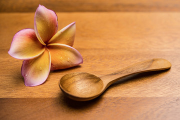 Wooden spoons on wood backgrounds