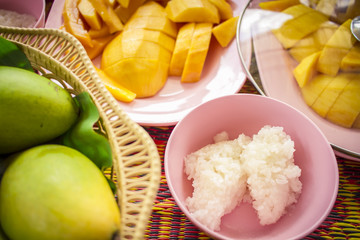 Thai style tropical dessert,mango with sticky rice