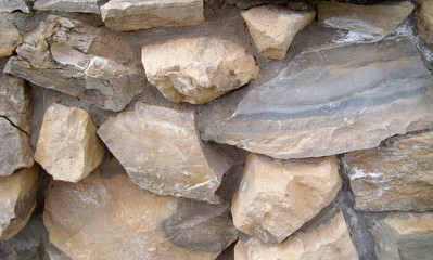 Wall of natural stones