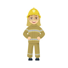Cartoon kid fireman.